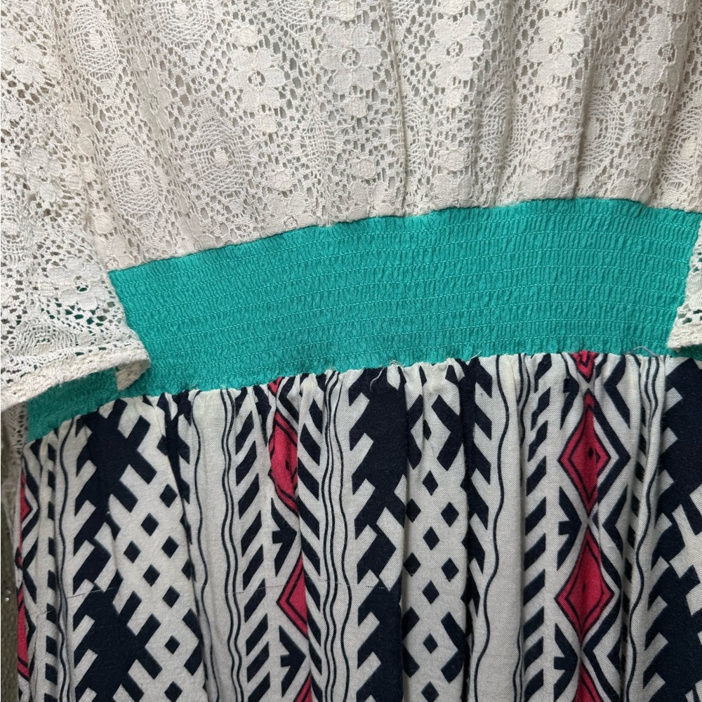 Flying Tomato Teal and Pink Bohemian Dress - Picture 4 of 5